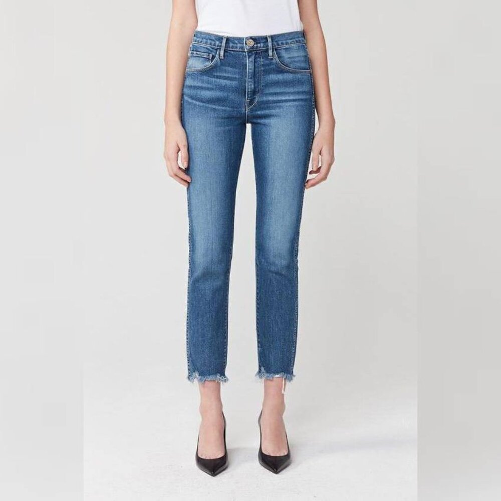 3x1 NYC W3 Straight Authentic Crop Ace Raw-Hem Jeans